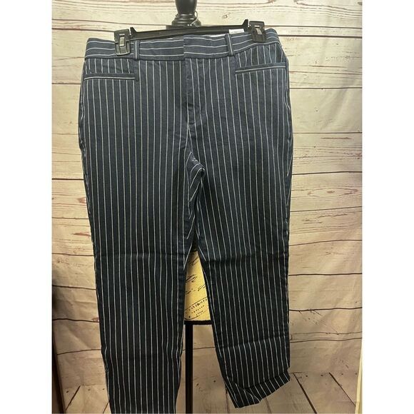 Banana Republic Sloan Pinstripe Ankle Pants Women's Size 8 Career Work - Picture 1 of 4